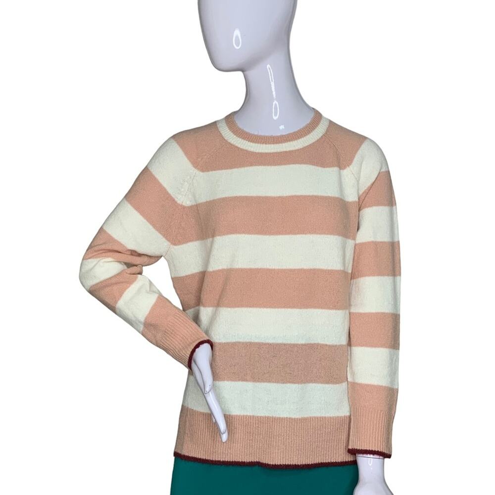 Lush NWT Fine Knit Sweater Top Strapped Mauve and Cream Asymmetric Size S